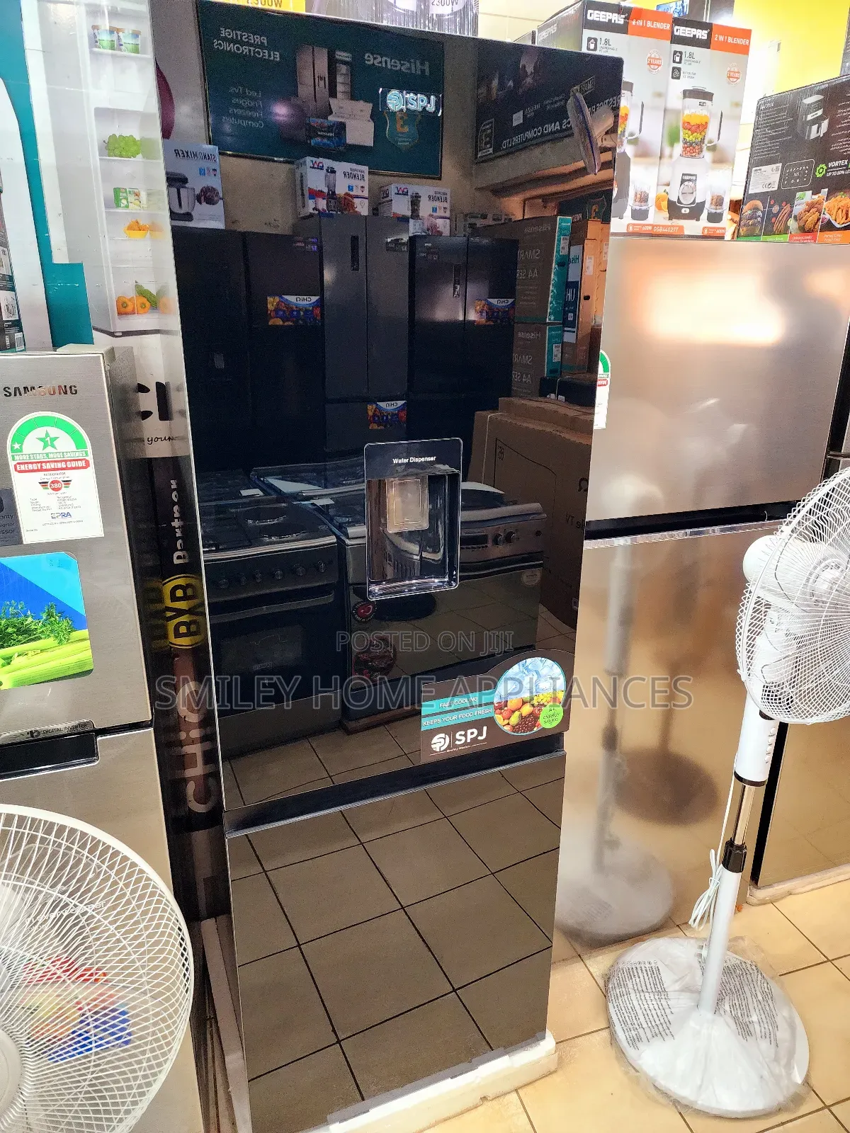 350ltrs SPJ Black Mirror Finish Refrigerator