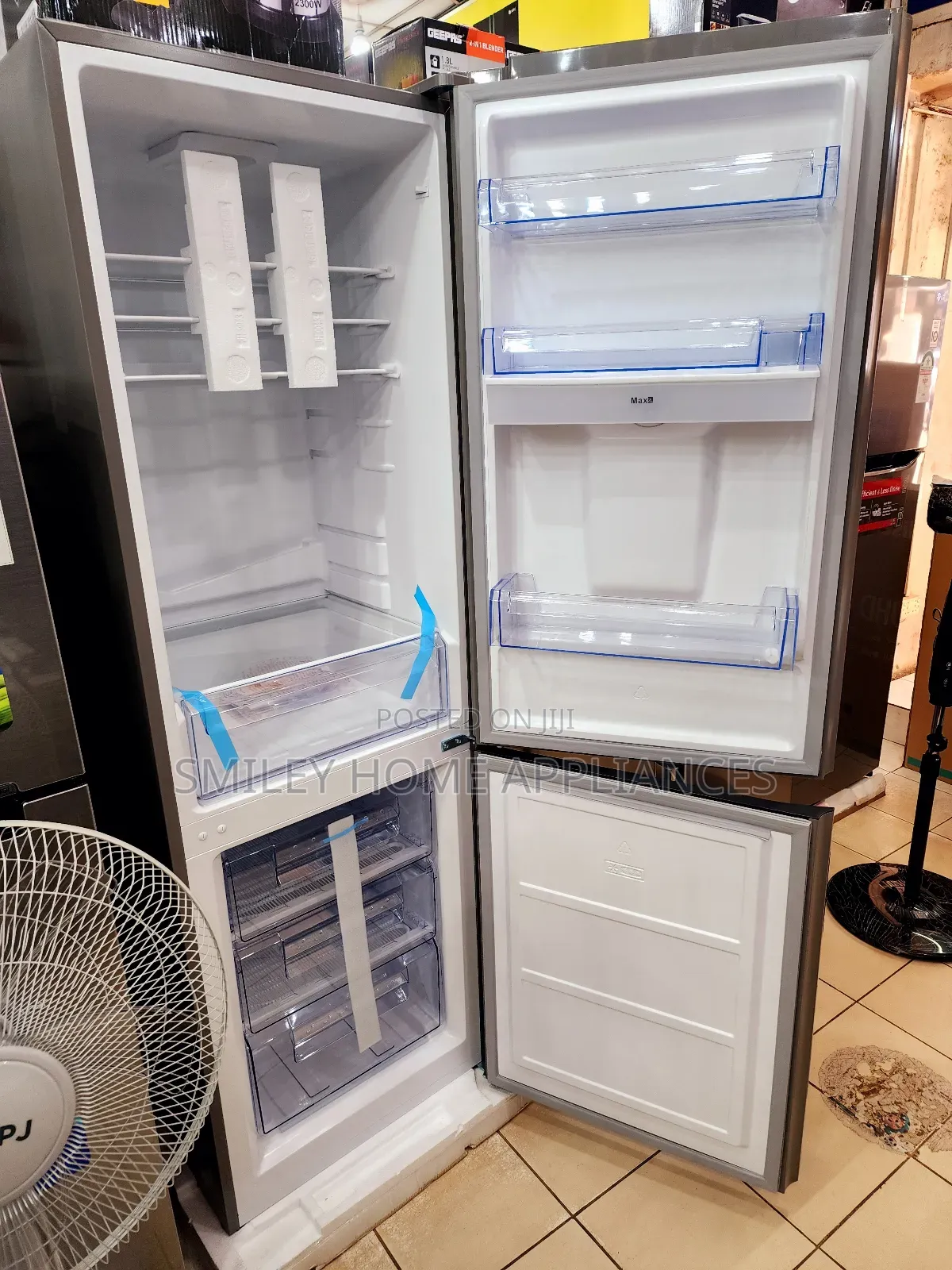 Brand New SPJ 350ltrs Glass Mirror Finish Black Refrigerator