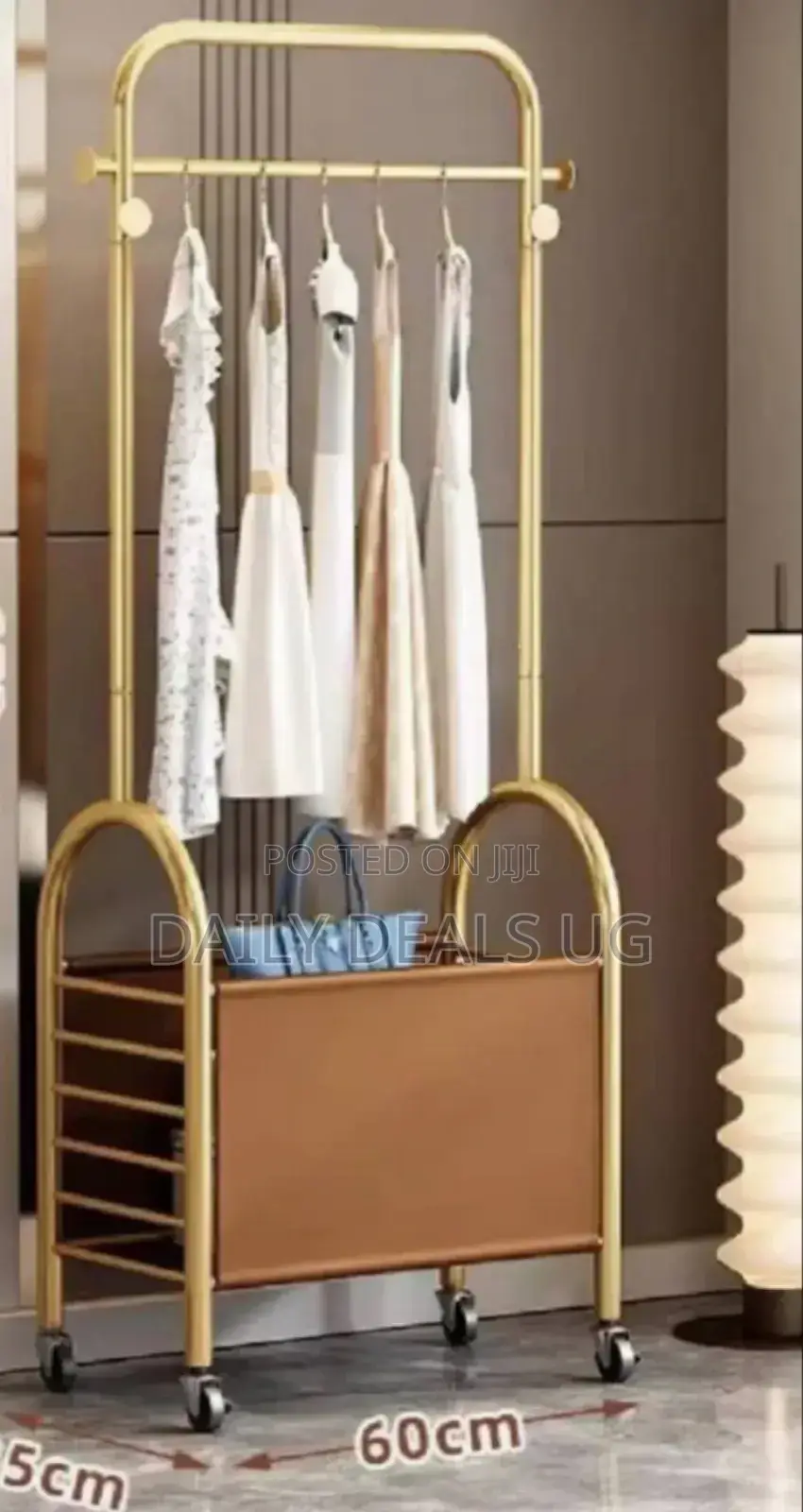 Gold Clothes Stroller Rack