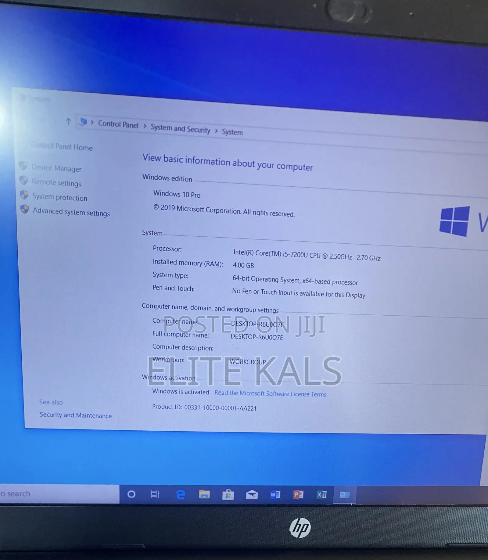 Laptop HP 250 G6 4GB Intel Core I5 SSD 512GB