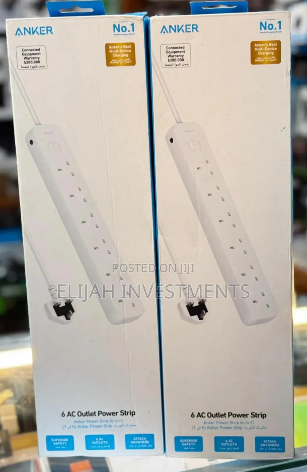 Durable Anker 6AC Outlet Power Strip