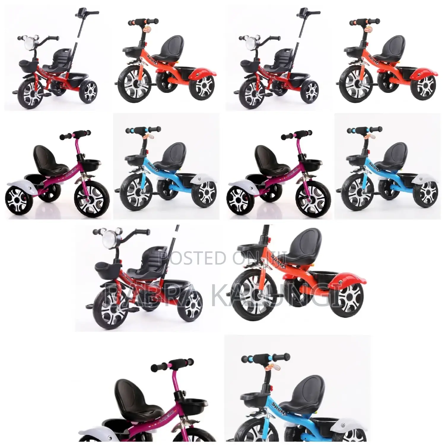 Children Tricycle With Push Handle for Infants (2-8years)