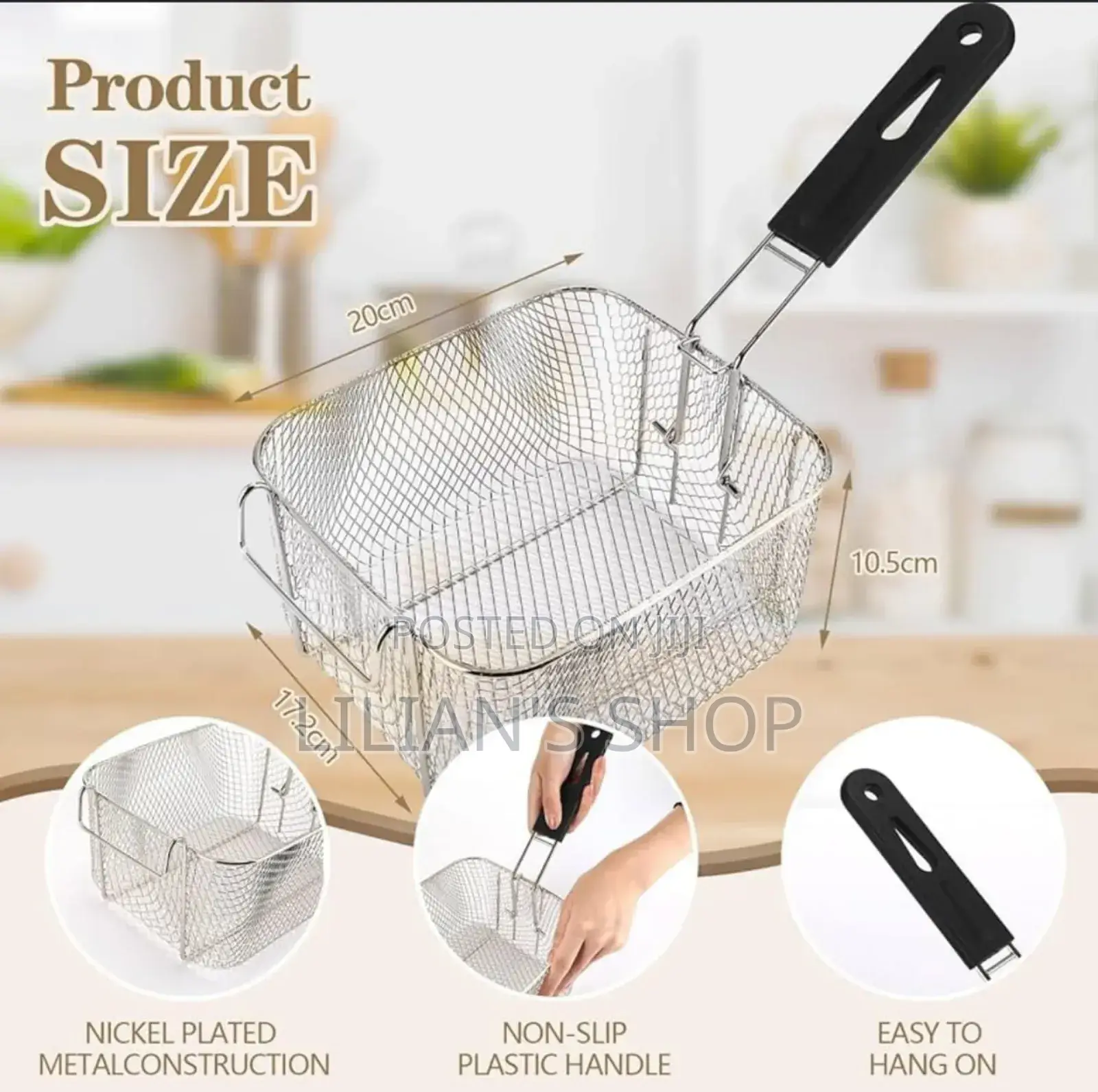 Deep Fryer Basket With Non Slip Handle