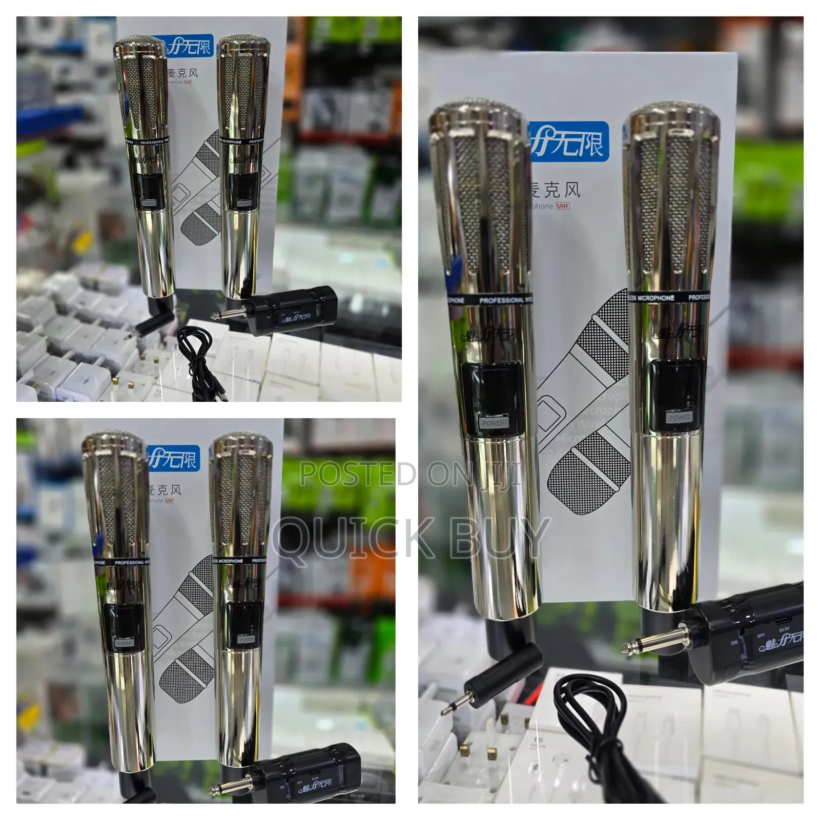 2 Metallic Heavy Duty Uhf Wireless Microphone