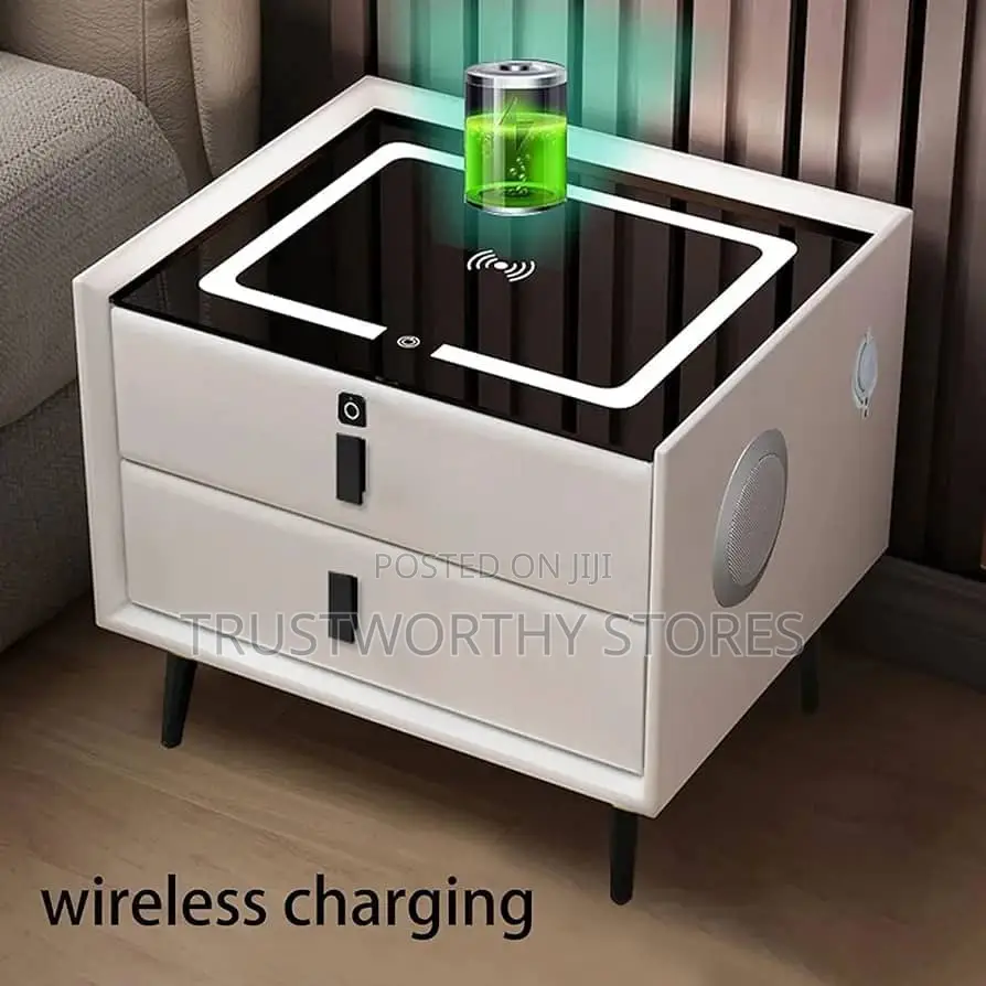 Smart Bedside Cabinet With USB, Bluetooth Speaker and Lock