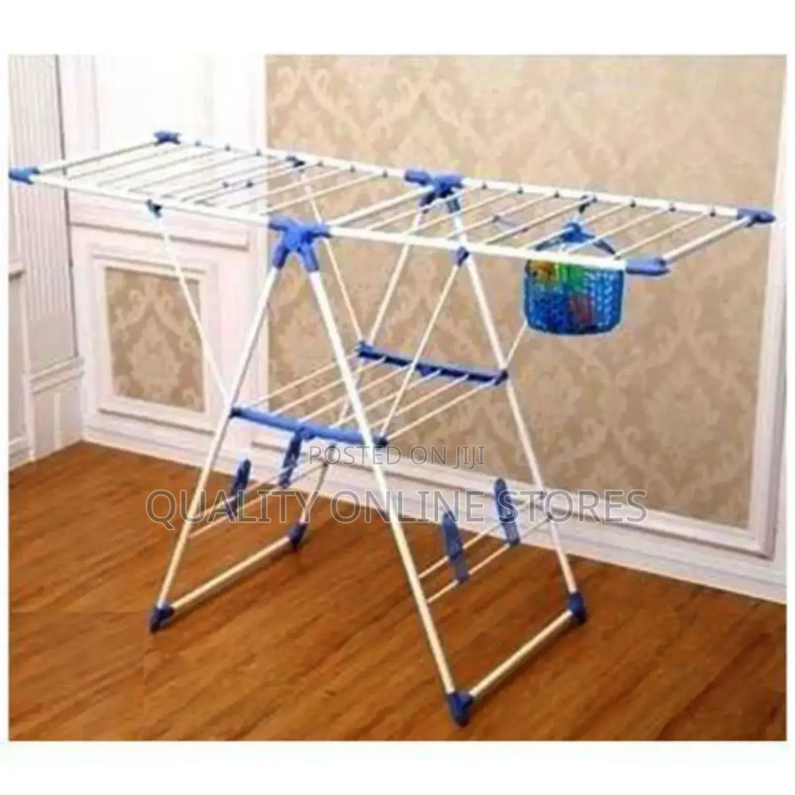 Steel Clothes Rack, Dryer. Drying, Rod, Hanger - White, Blue