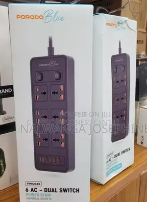 Dual Switch Power Strip Universal Sockets Extension