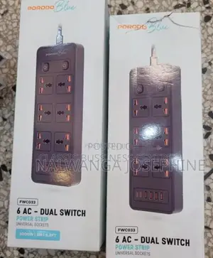 Dual Switch Power Strip Universal Sockets Extension