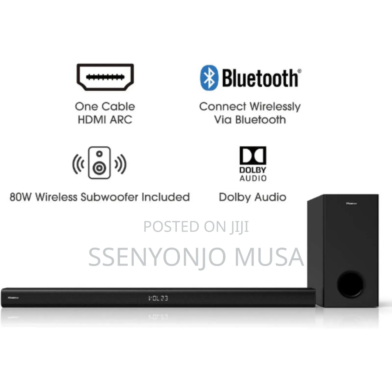 Hisense Hs218 2.1ch Soundbar With Wireless Subwoofer