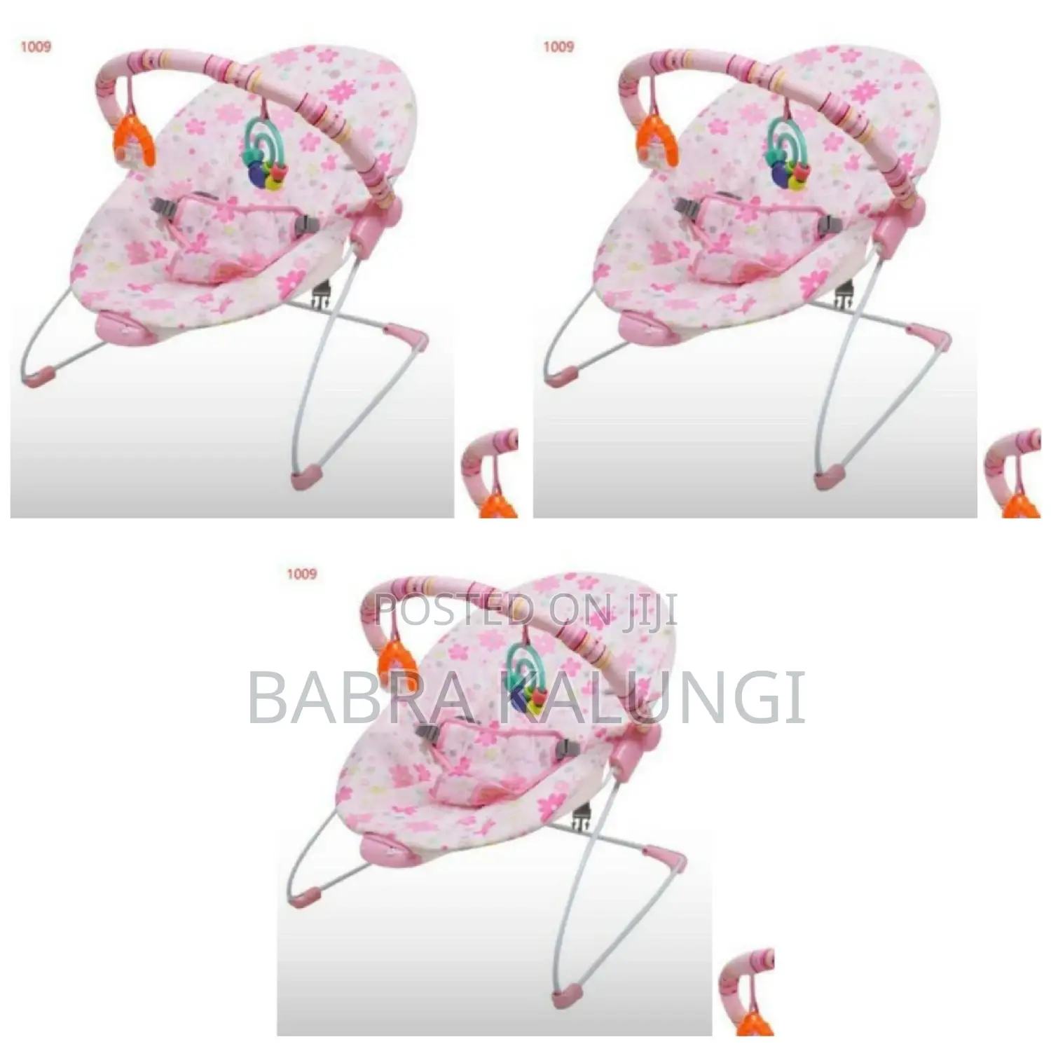 Baby Bouncing Rocker Chair With Toys-Pink