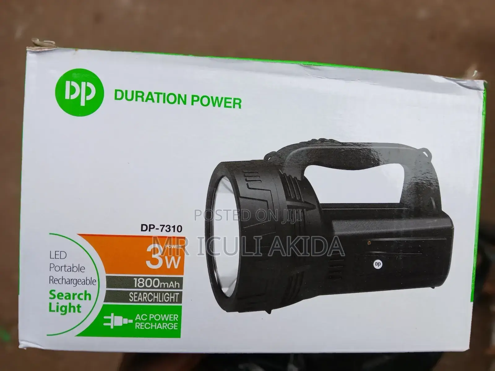 DP 3w 1800mah Led Portable Rechargeable Search Light