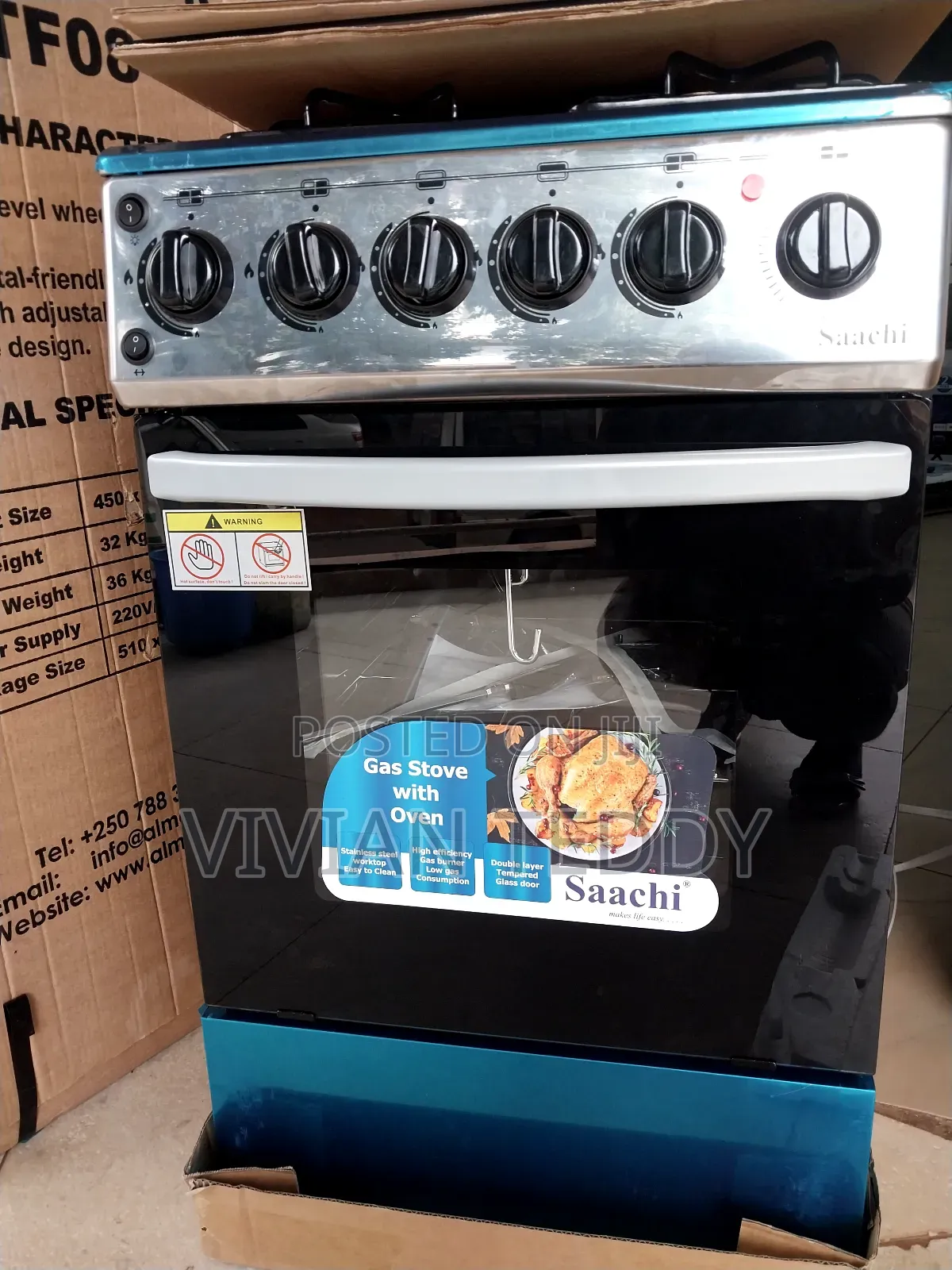 Electric and Gass Saachi Cooker 3+1