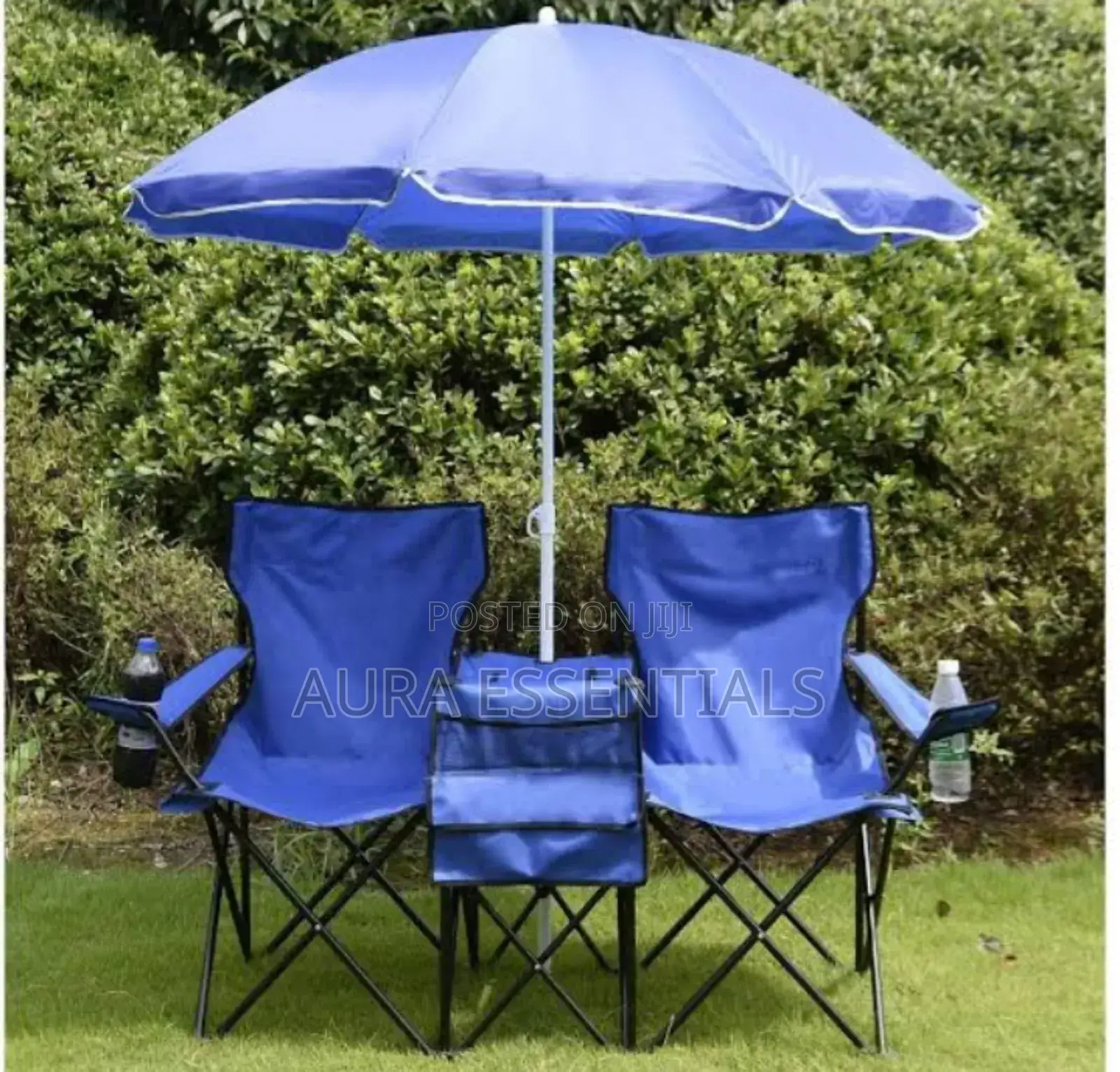 Portable Double Folding Chair With Umbrella
