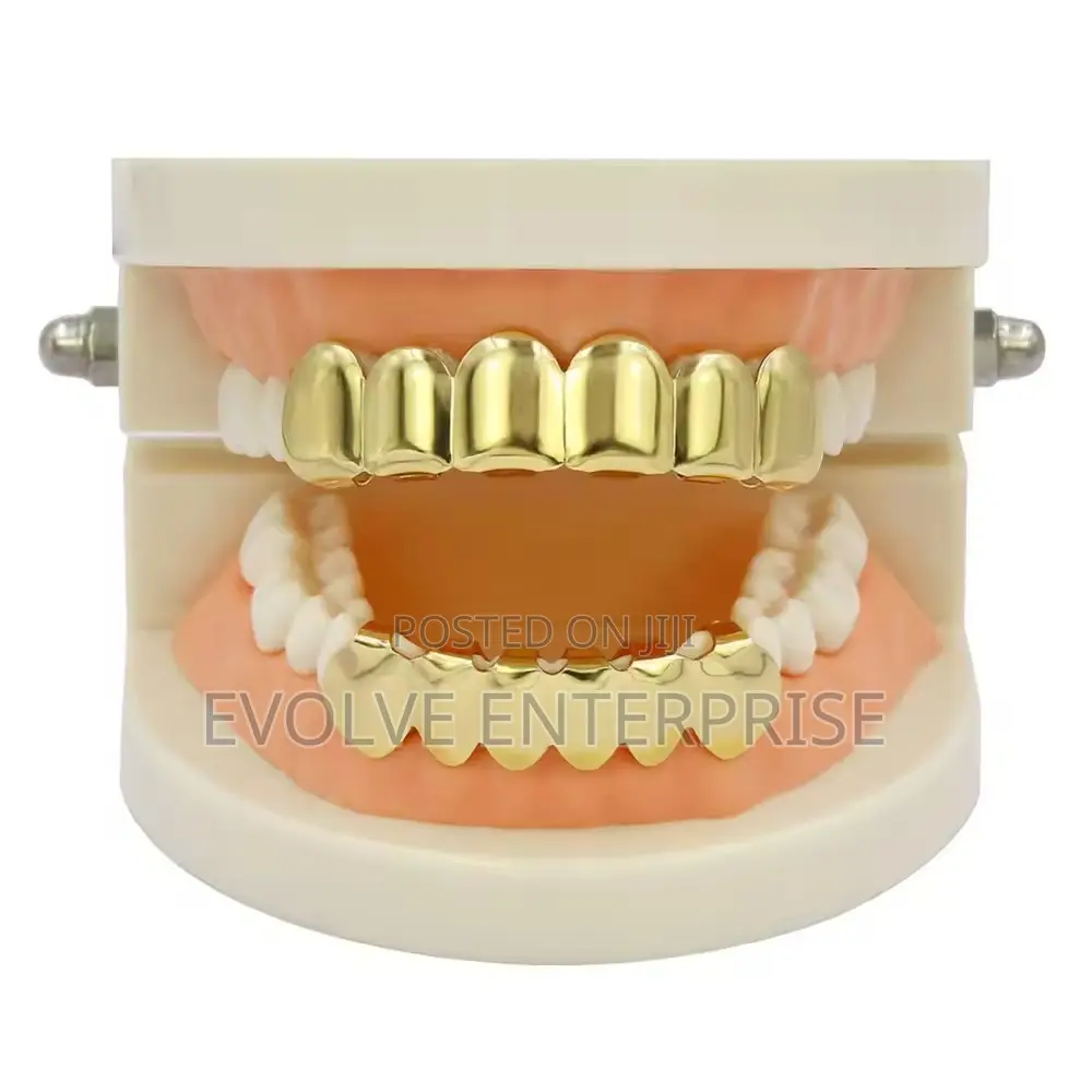 Custom Gold Plated Hip Hop Top Lower Teeth Grillz