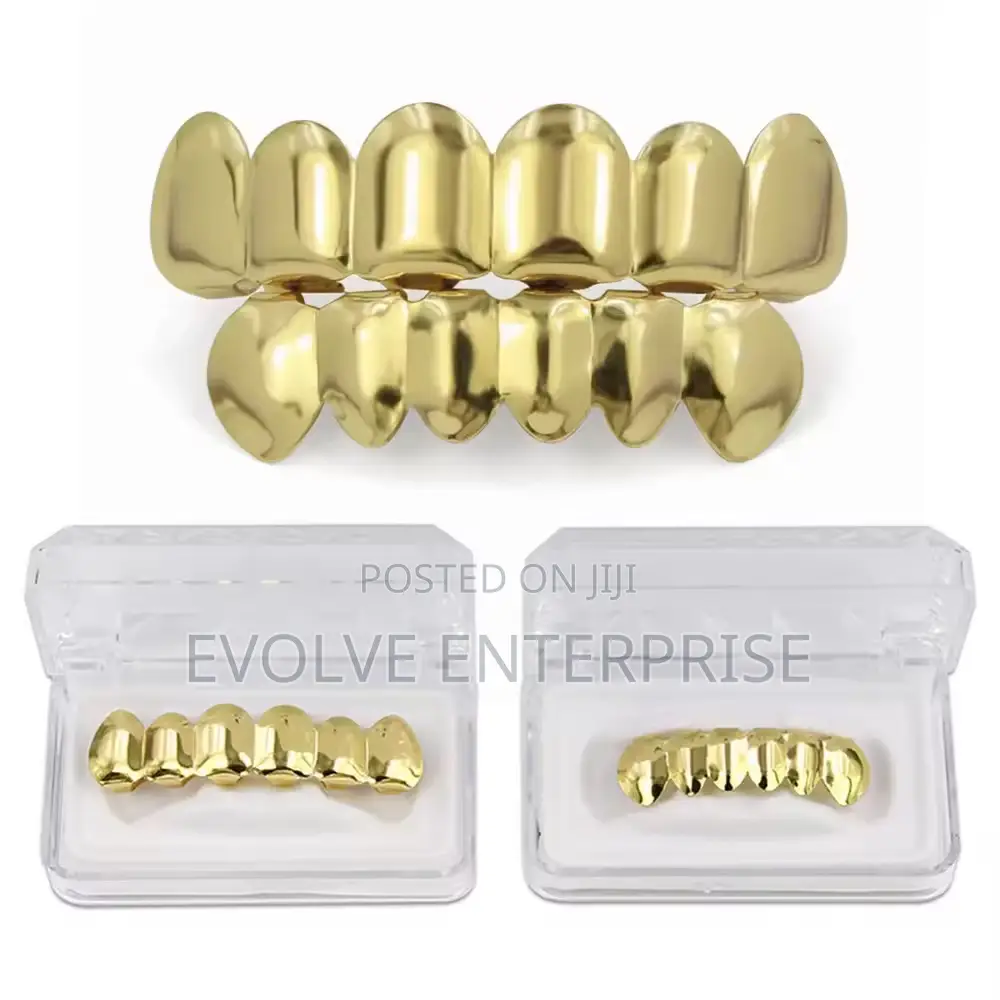 Custom Gold Plated Hip Hop Top Lower Teeth Grillz