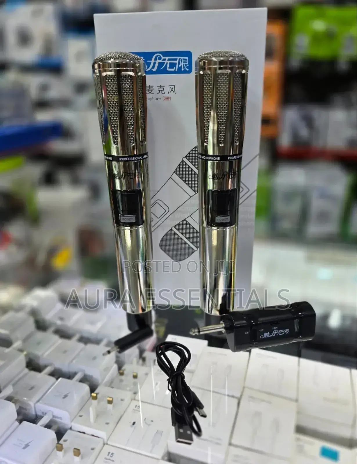 2 Metallic Heavy Duty Uhf Wireless Microphones
