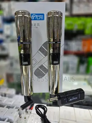 2 Metallic Heavy Duty Uhf Wireless Microphones
