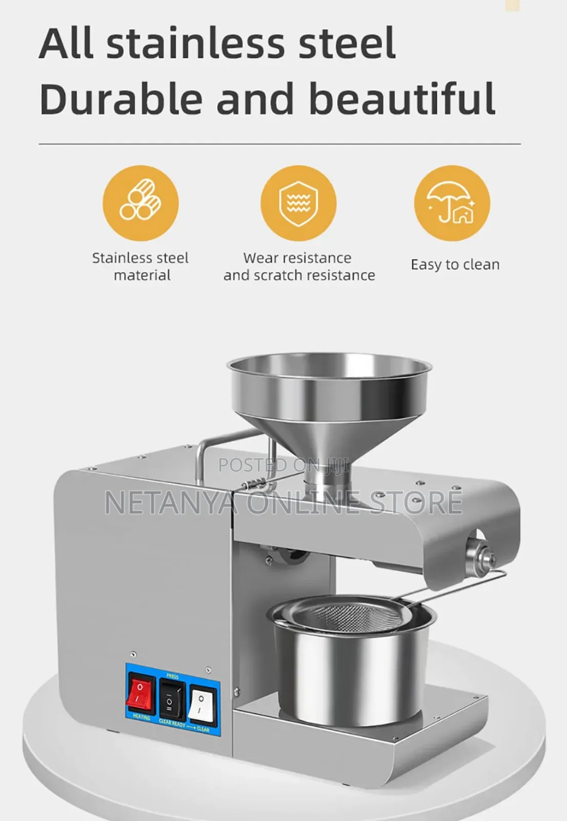 Stainless Steel Oil Press Machine