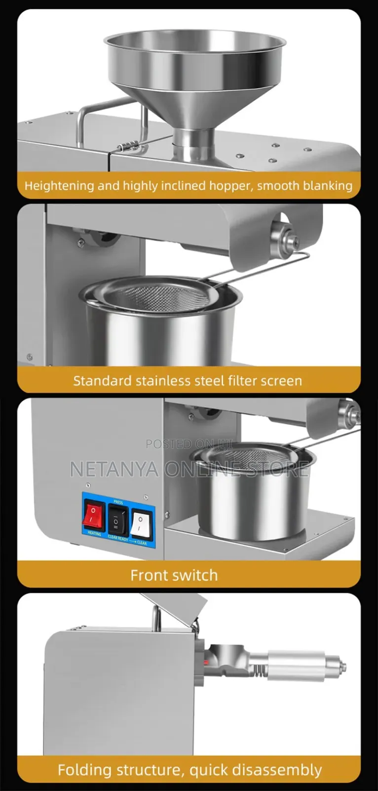 Stainless Steel Oil Press Machine