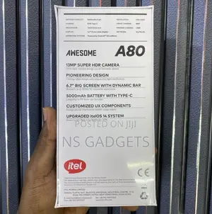 New Itel A80 128 GB Black