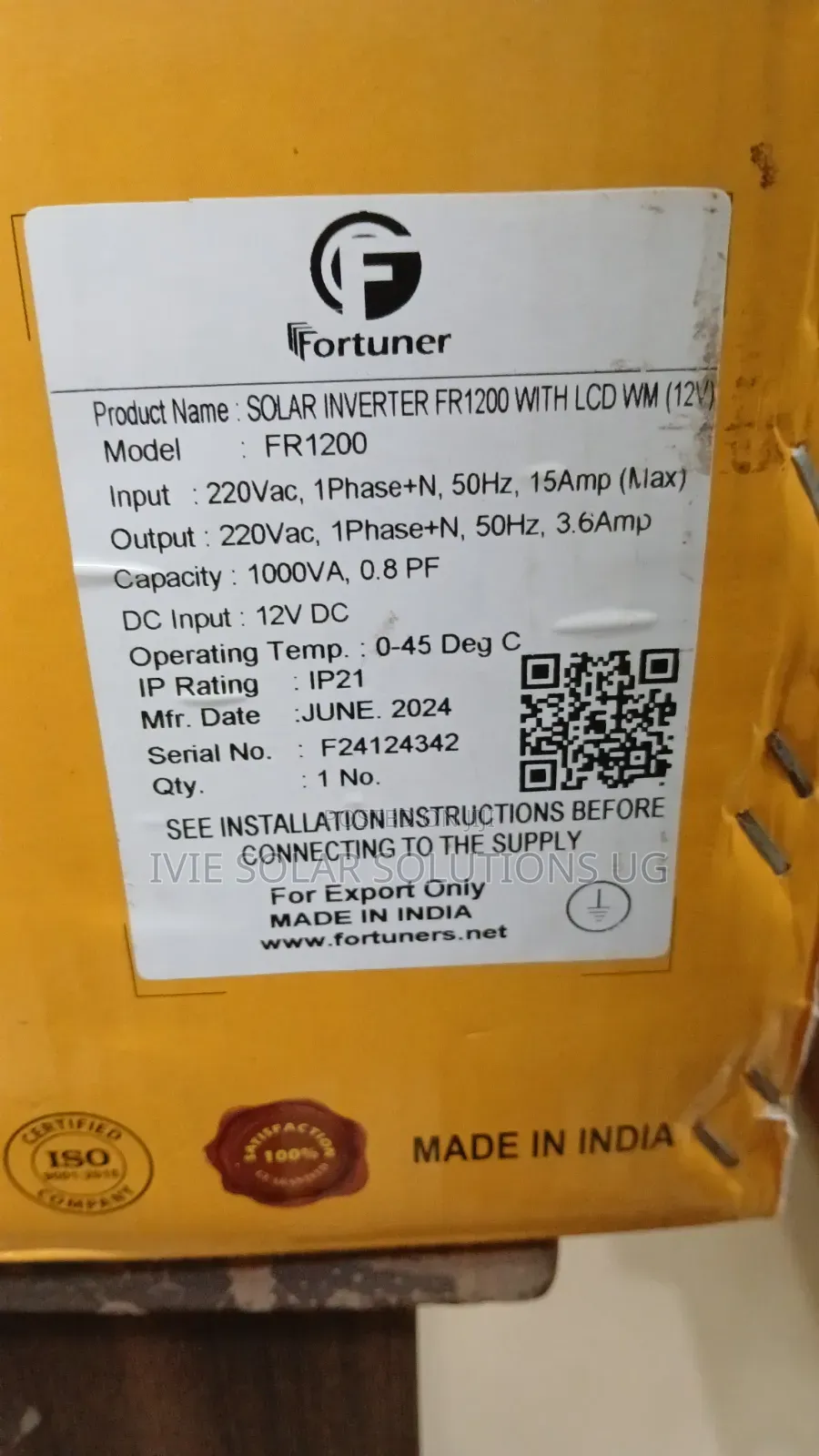 Fortuner Inverter 1200watts