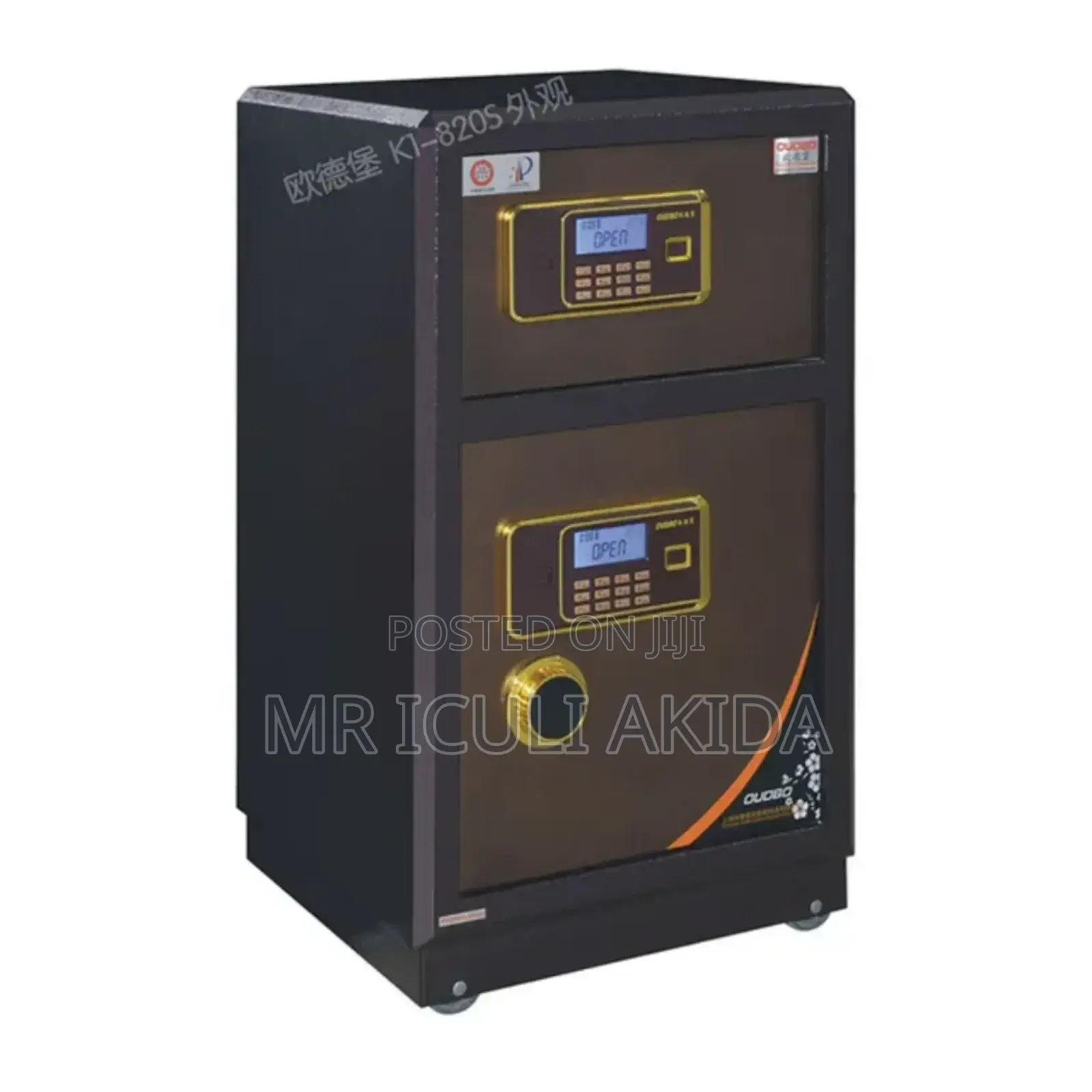 Double Door Secret Hidden Piggy Bank Dual Lock Fire Safe Box