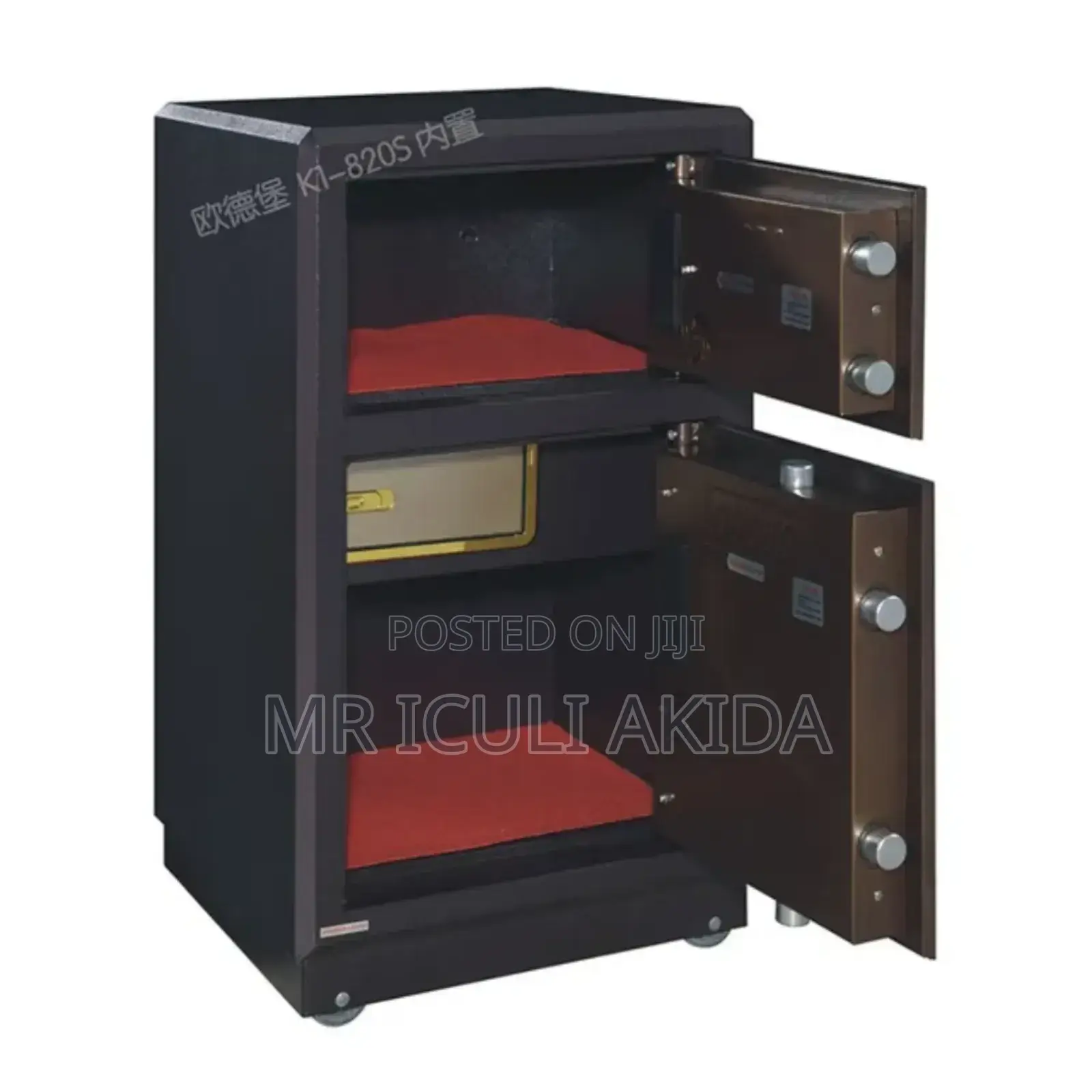 Double Door Secret Hidden Piggy Bank Dual Lock Fire Safe Box