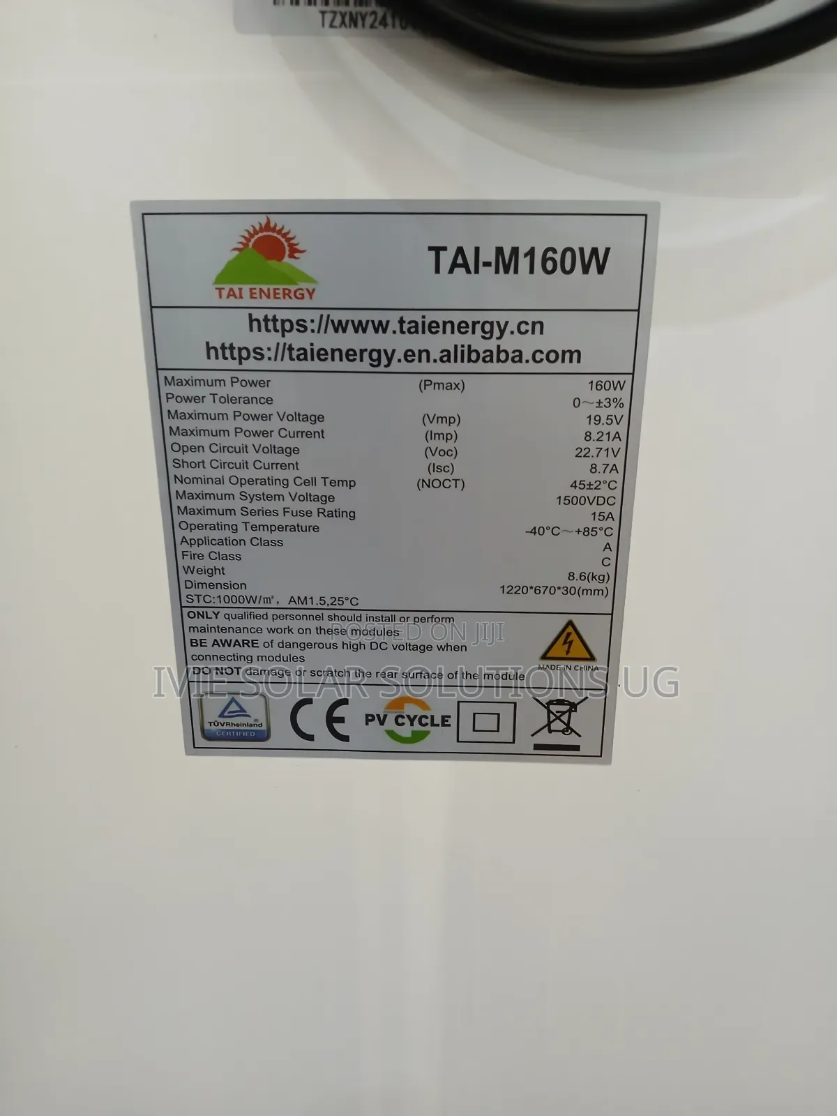 Tai Solar Panels 160watts