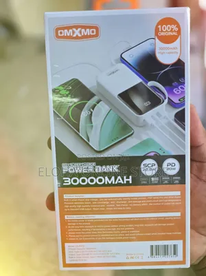 OMXMO 30000mah Fast Charging Power Bank With 2 Cables