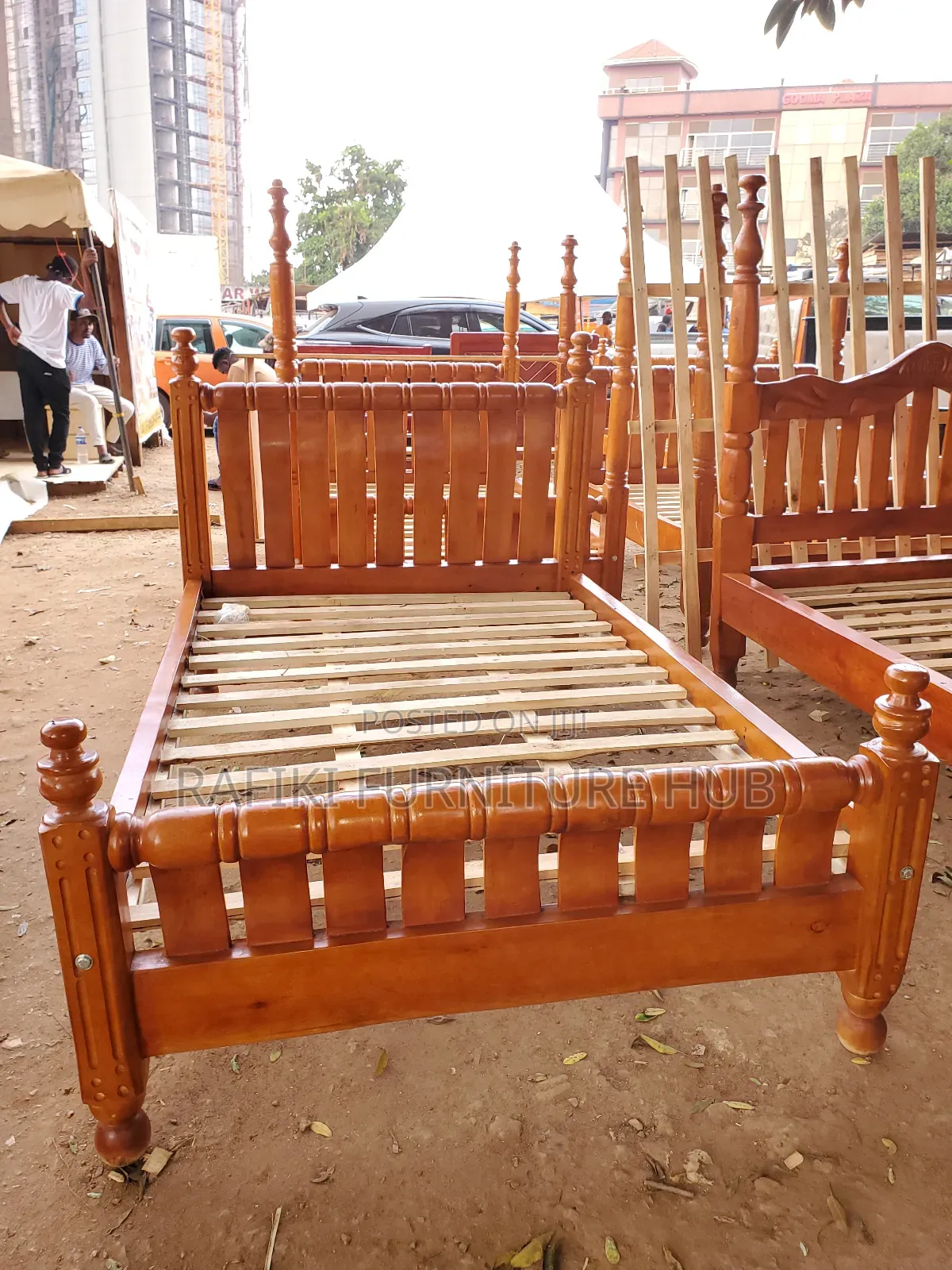 4by6 German Bed in Light Mahogany