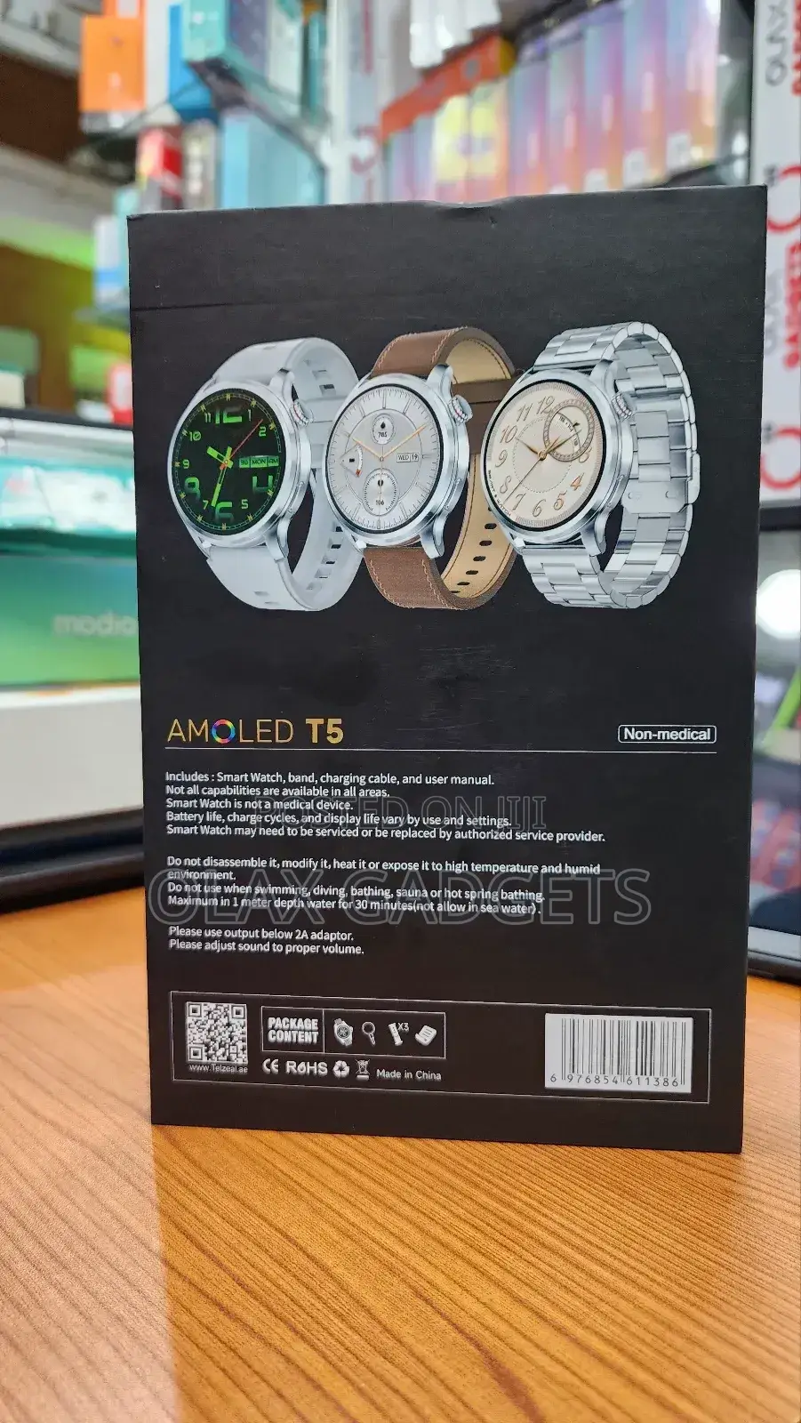 Telzeal T5 Amoled Display, Waterproof With 3 Straps