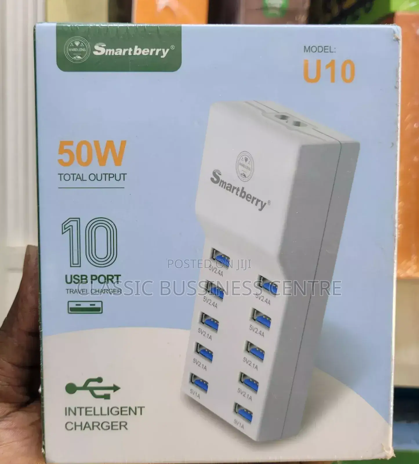 10 USB Port Travel Charger/Smartberry 50w U10 Adapter USB