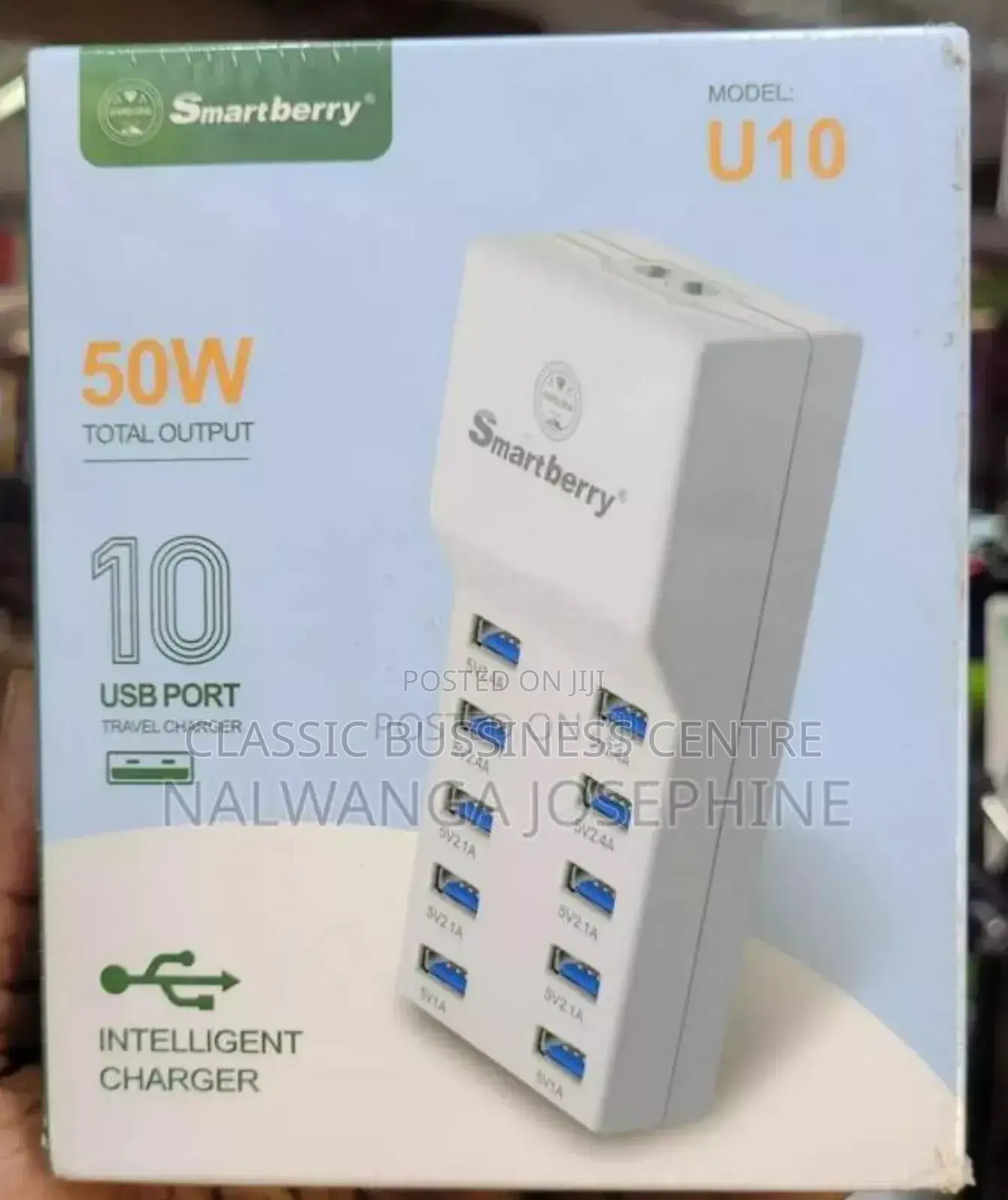 10 USB Port Travel Charger/Smartberry 50w U10 Adapter USB