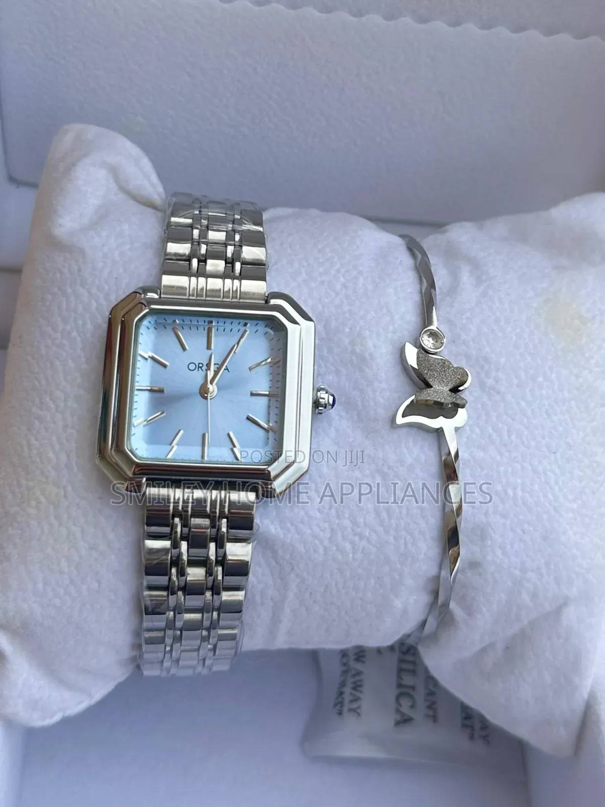 Orsga Ladies Classy Analog Wrist Watch With Bracelet Silver