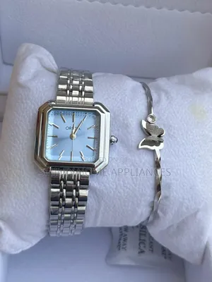 Orsga Ladies Classy Analog Wrist Watch With Bracelet Silver