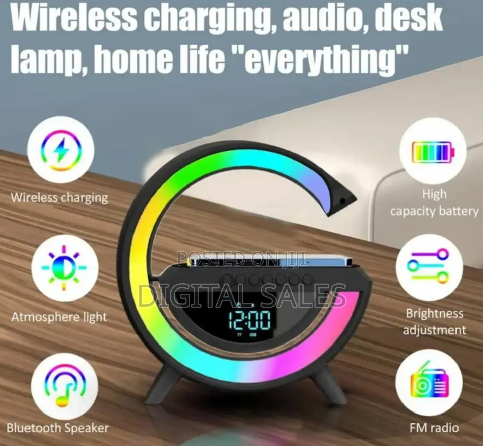 Wireless Charging, Audio, Desk Lamp