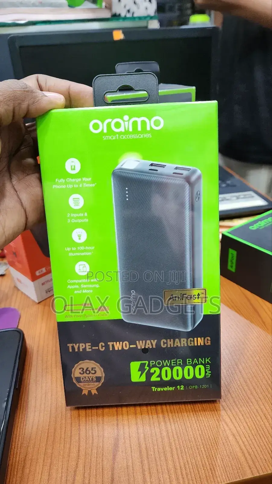 Oraimo Traveler 12 20000mah 12w Power Bank Type C in/Output