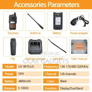 Baofeng Uv-9r Plus 10w Waterproof Dual Band 10km 4800mah