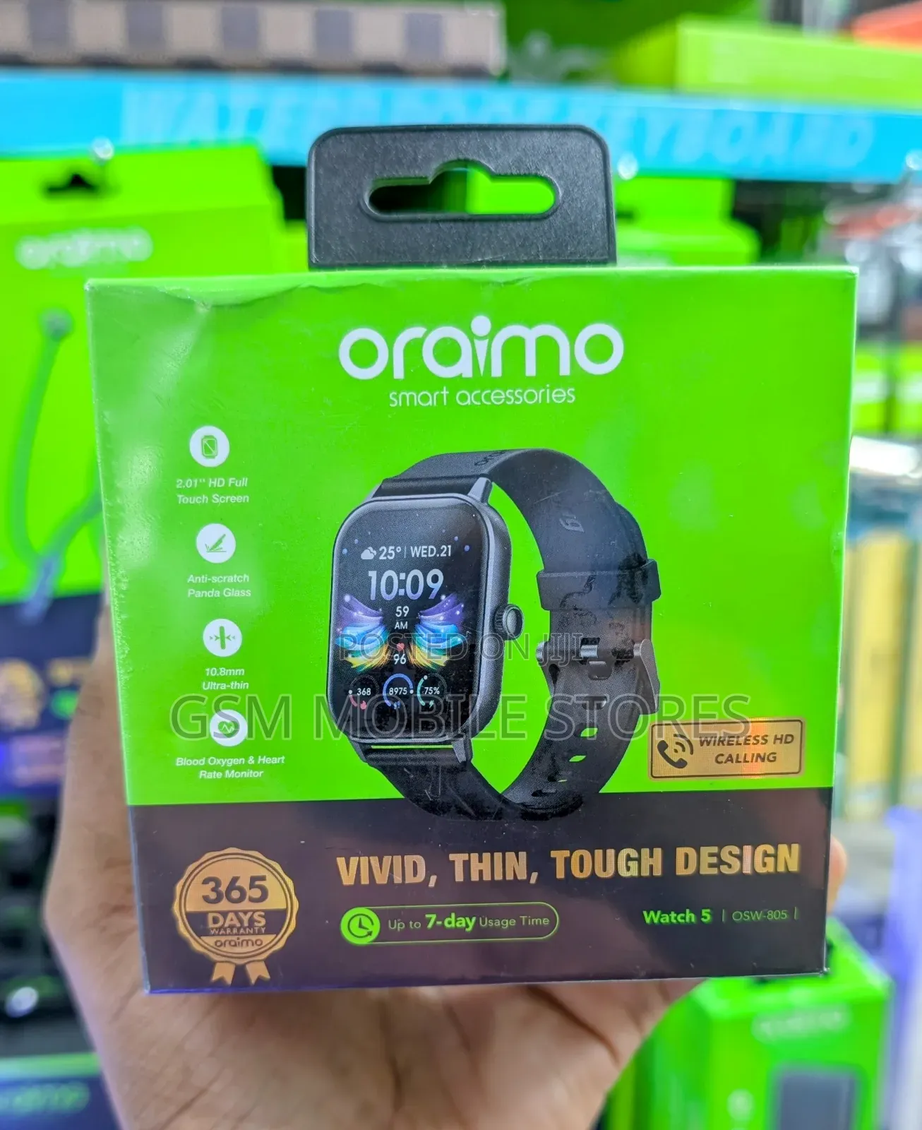 Oraimo Watch 5 2.01" HD Panda Glass 1ATM Smart Watch