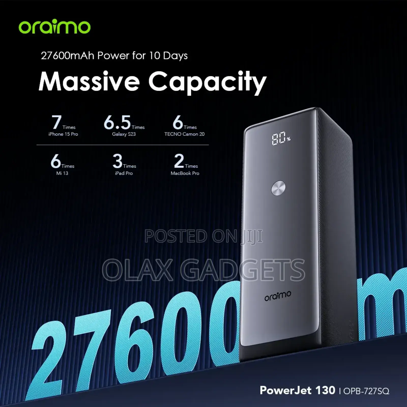 Oraimo Powerjet 130 27600mah 130w Power Bank
