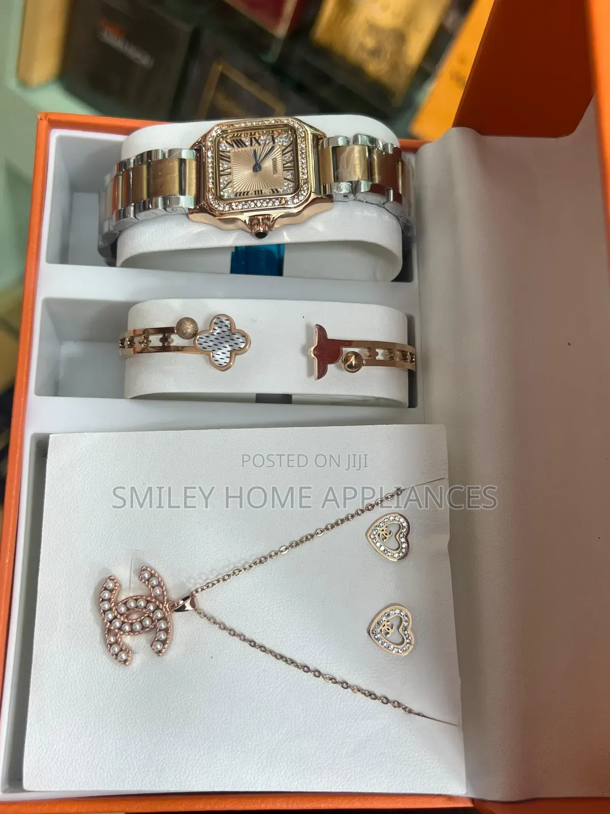 Chanel Women's Wrist Watch With a Bracelet and Necklace