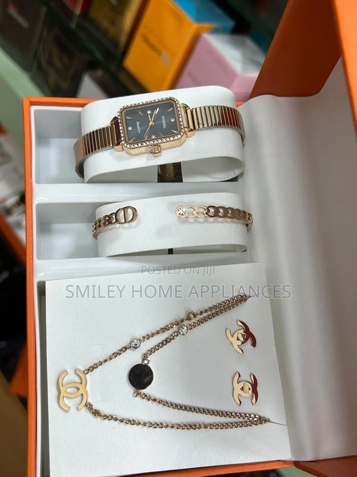 Chanel Women's Watch With a Bracelet, Necklace and Earings