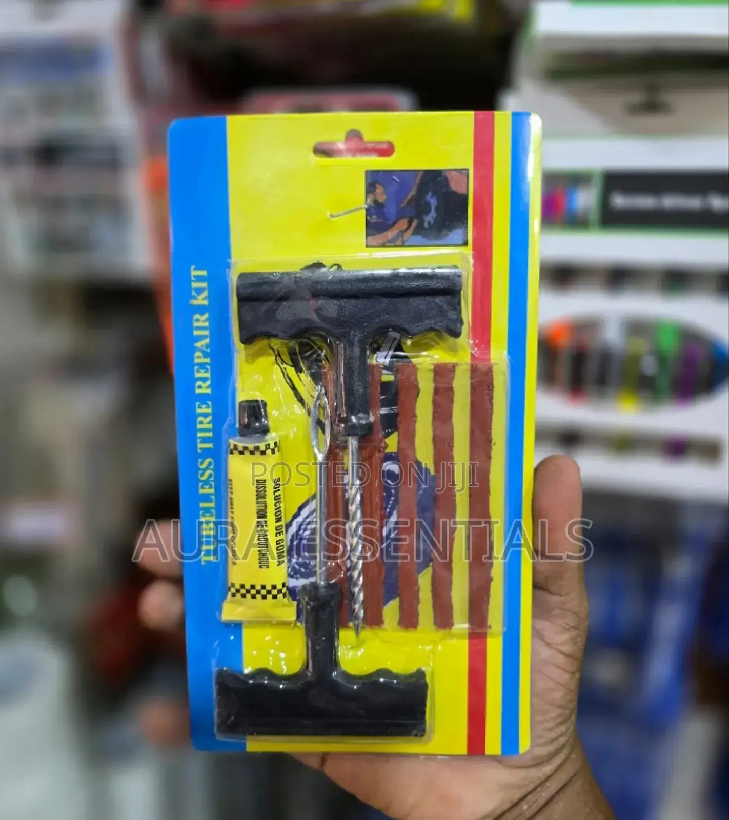 4 in 1 Universal Tubeless Tyre Puncture Repair Kit