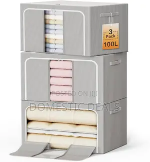 Set of 3 Clothes Storage Boxes