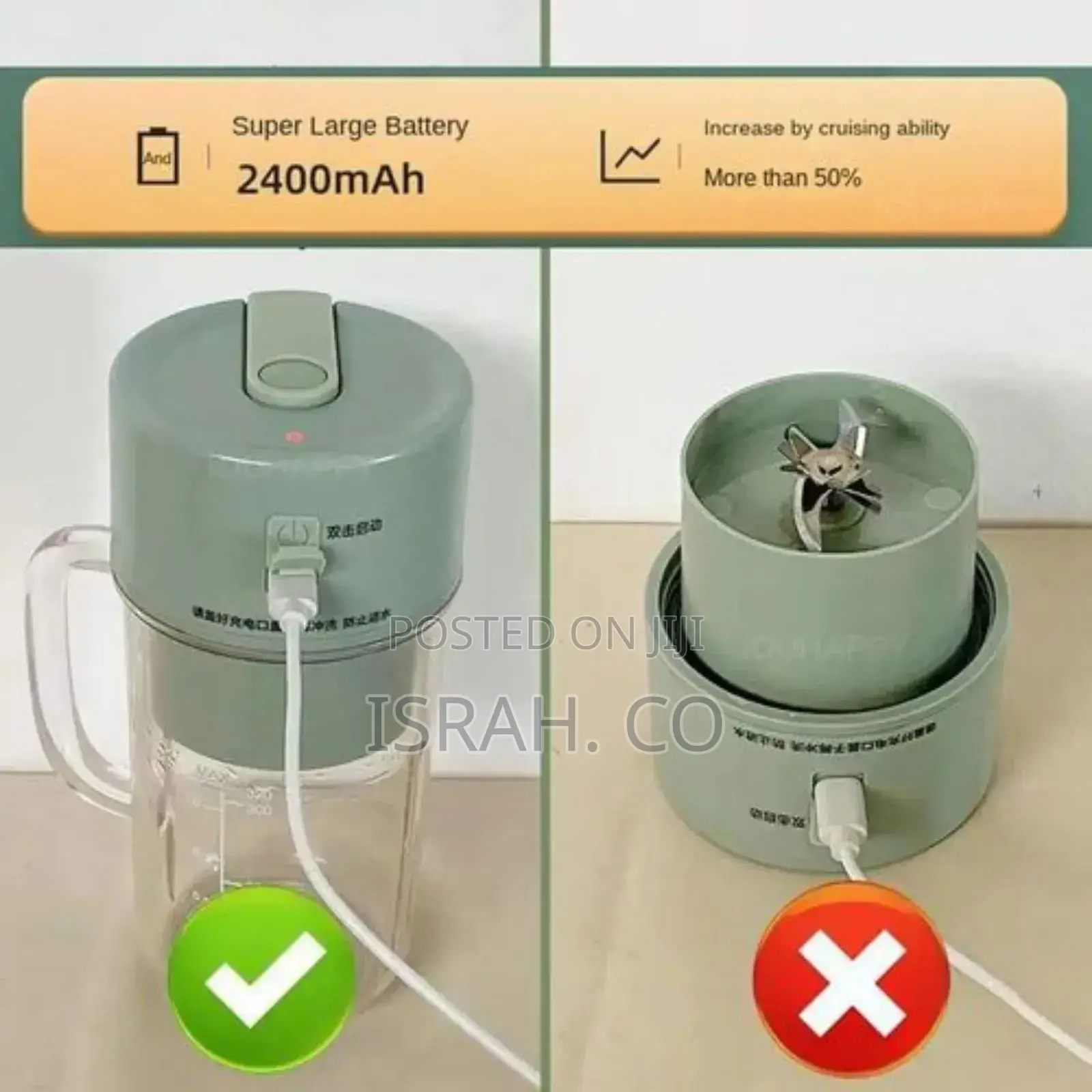 500ML Wireless Juicer Cup 10 Blades Portable Juice Blender