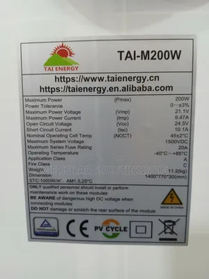 Tai Solar Panels 200watts