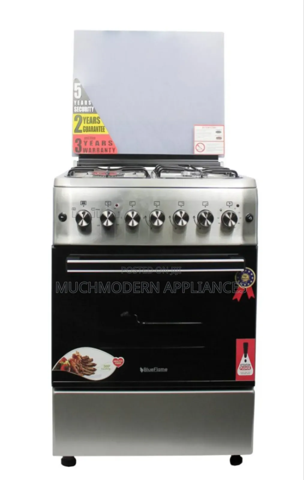 Blueflame 60x60cm Cooker, 3 Gas and 1 Electric Oven, Grill