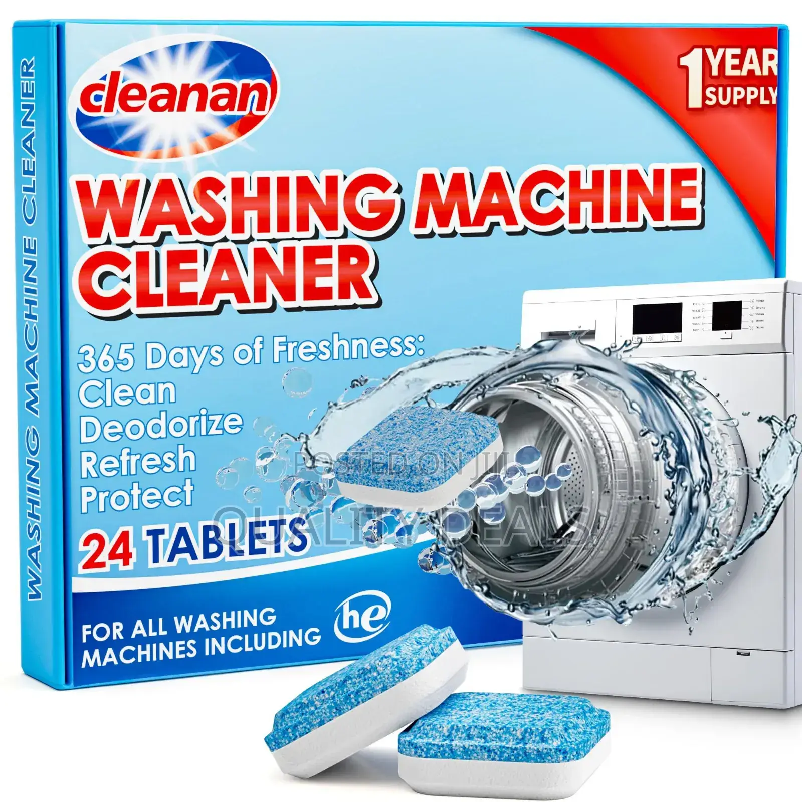 24 Pack Washing Machine Cleaner Tablets
