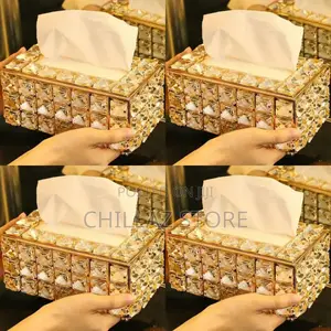 Decorative Gold Tissue Holder.