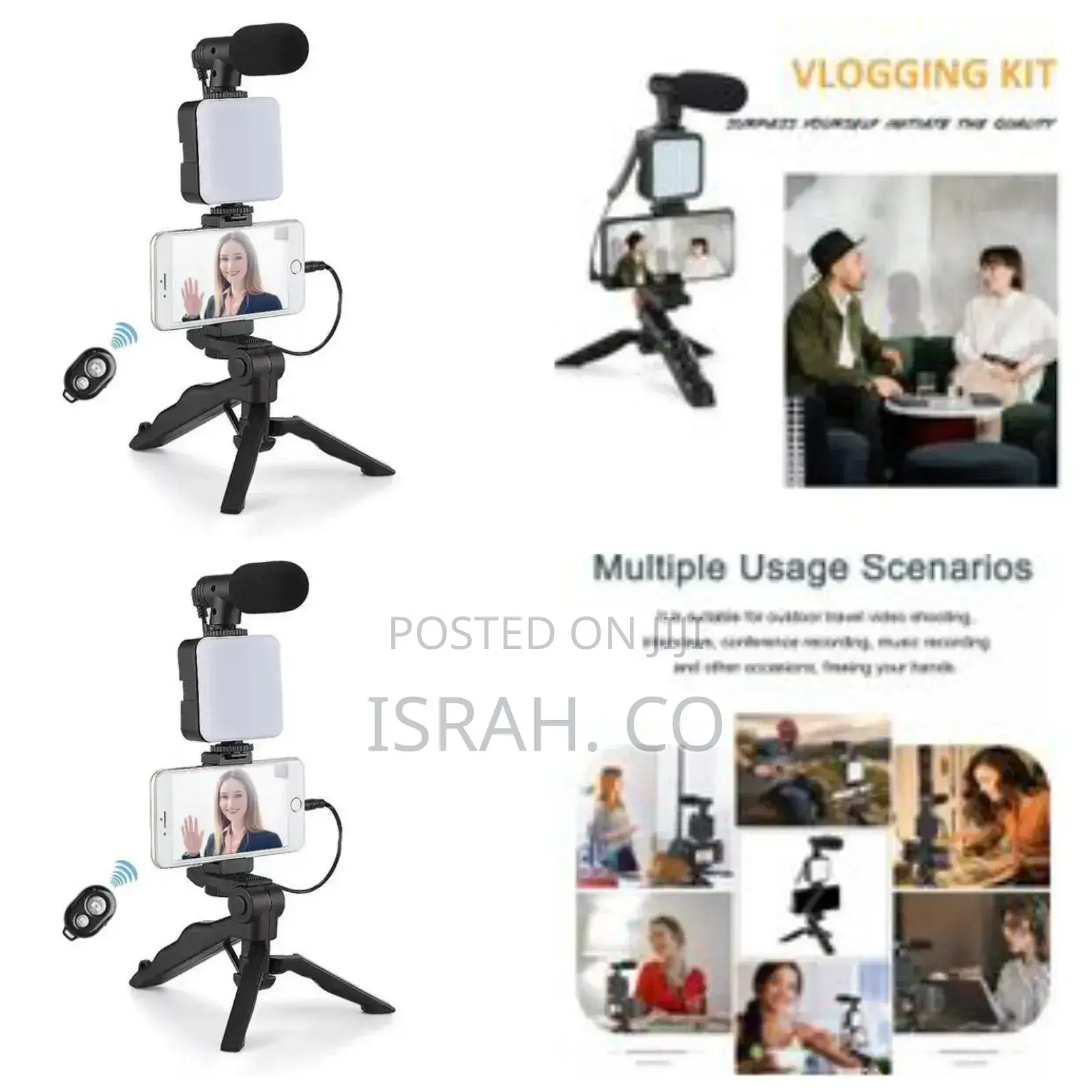 Kit for Video Making, Mic, Mini Tripod Stand, Led Light